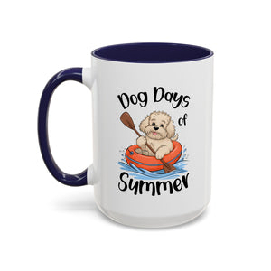 Dog Days of Summer Coffee Mug, Cute Dog Mug, Pet Lover Gift, Summer Vibes, Beach Decor, Fun Pet Cup, Canoeing Dog Design