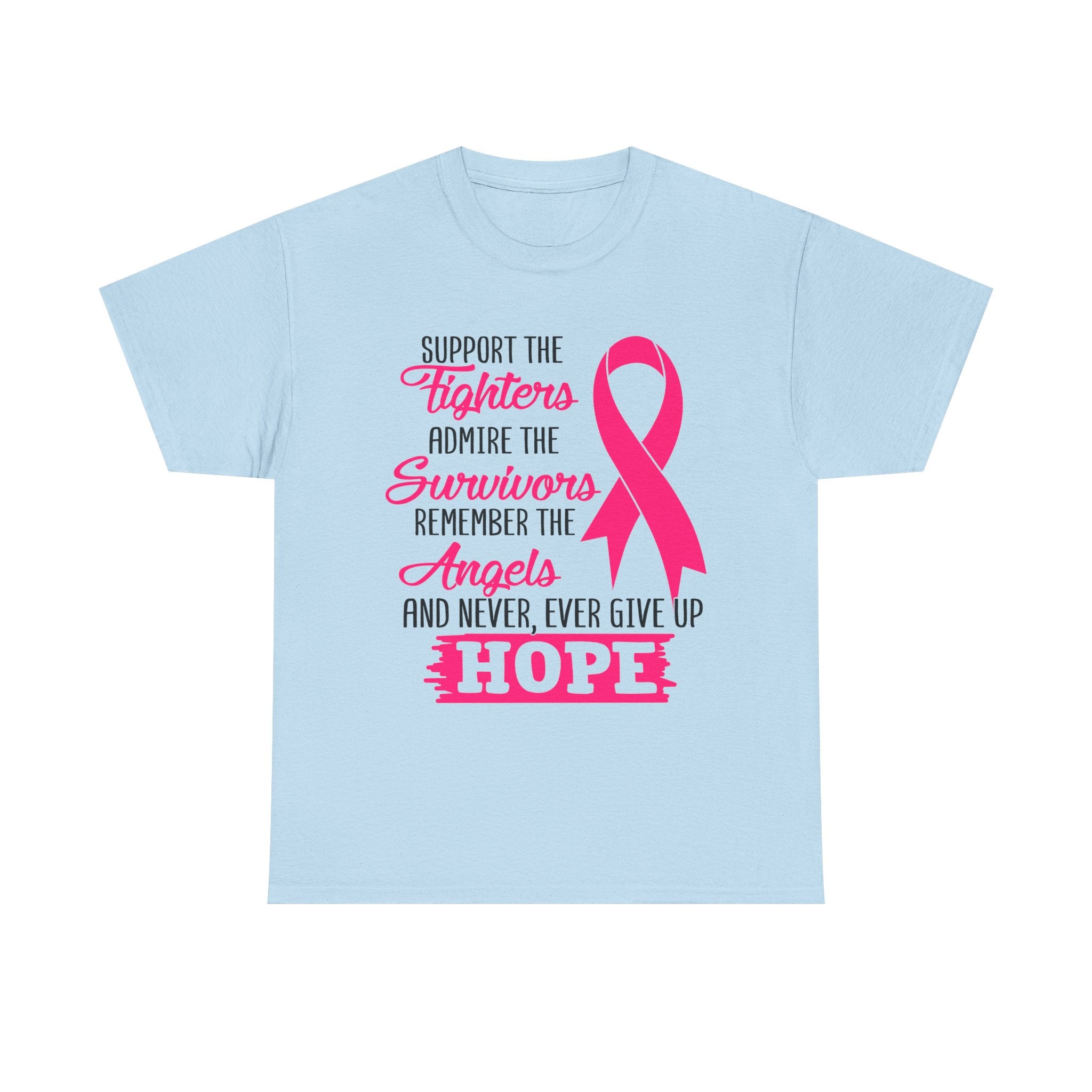 Hope Support Cotton Tee for Fighters and Survivors, Awareness T-Shirt, Breast Cancer Gift, Inspirational Apparel, Unisex Charity Shirt