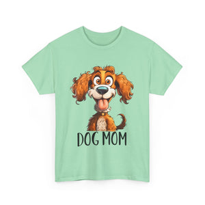 Dog Mom Unisex Heavy Cotton Tee, Pet Lover Shirt, Gift for Dog Lovers, Animal T-Shirt, Cute Dog Graphic Tee