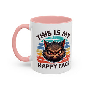 grumpy cat this is my happy face Accent Coffee Mug (11, 15oz) by the x m world