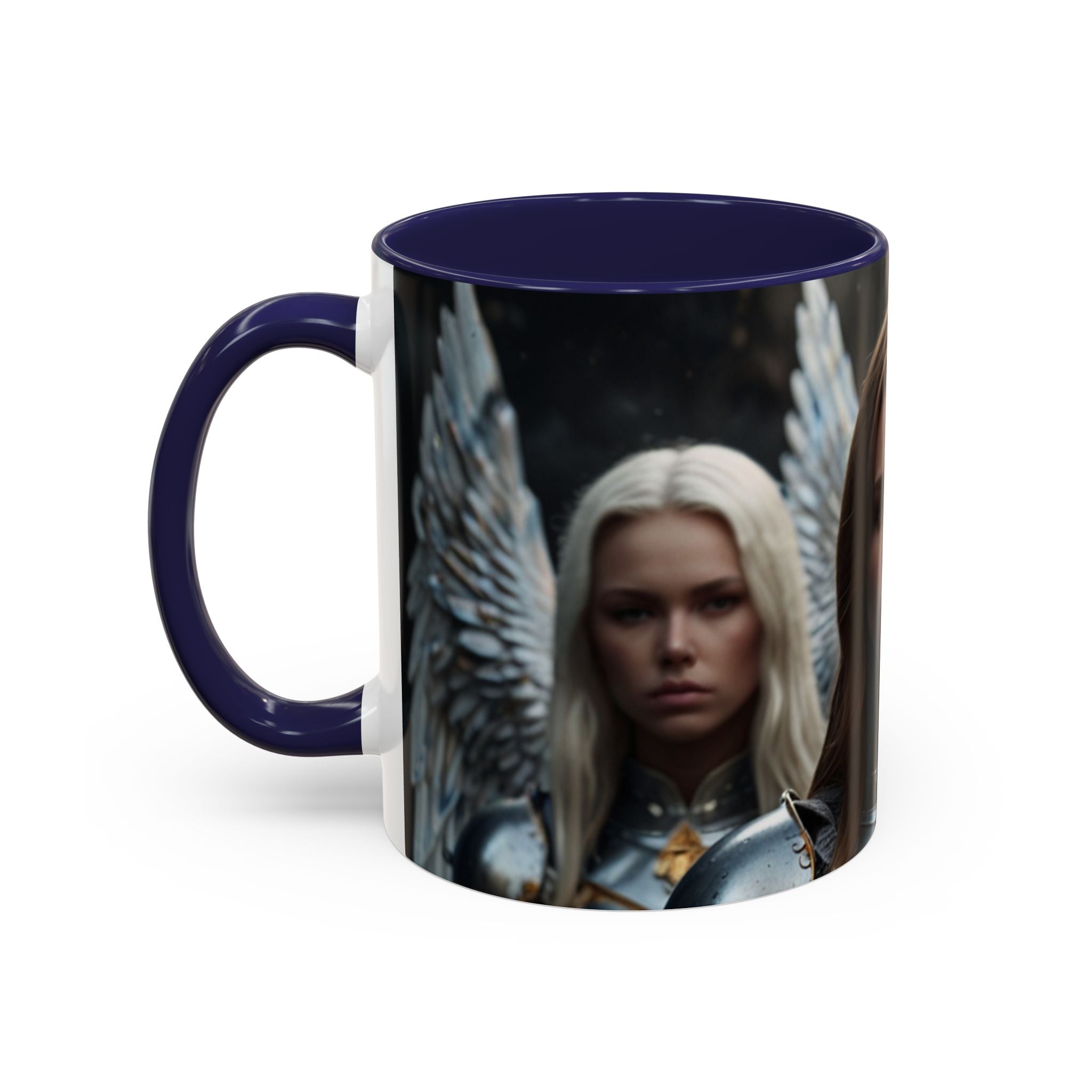 Warrior Angel Accent Coffee Mug - 11 or 15oz Ceramic Mug for Fantasy Lovers