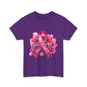 Breast Cancer Awareness Tee, Faith and Hope Message Shirt, Support Shirt, Gift for Survivors, Inspirational T-Shirt