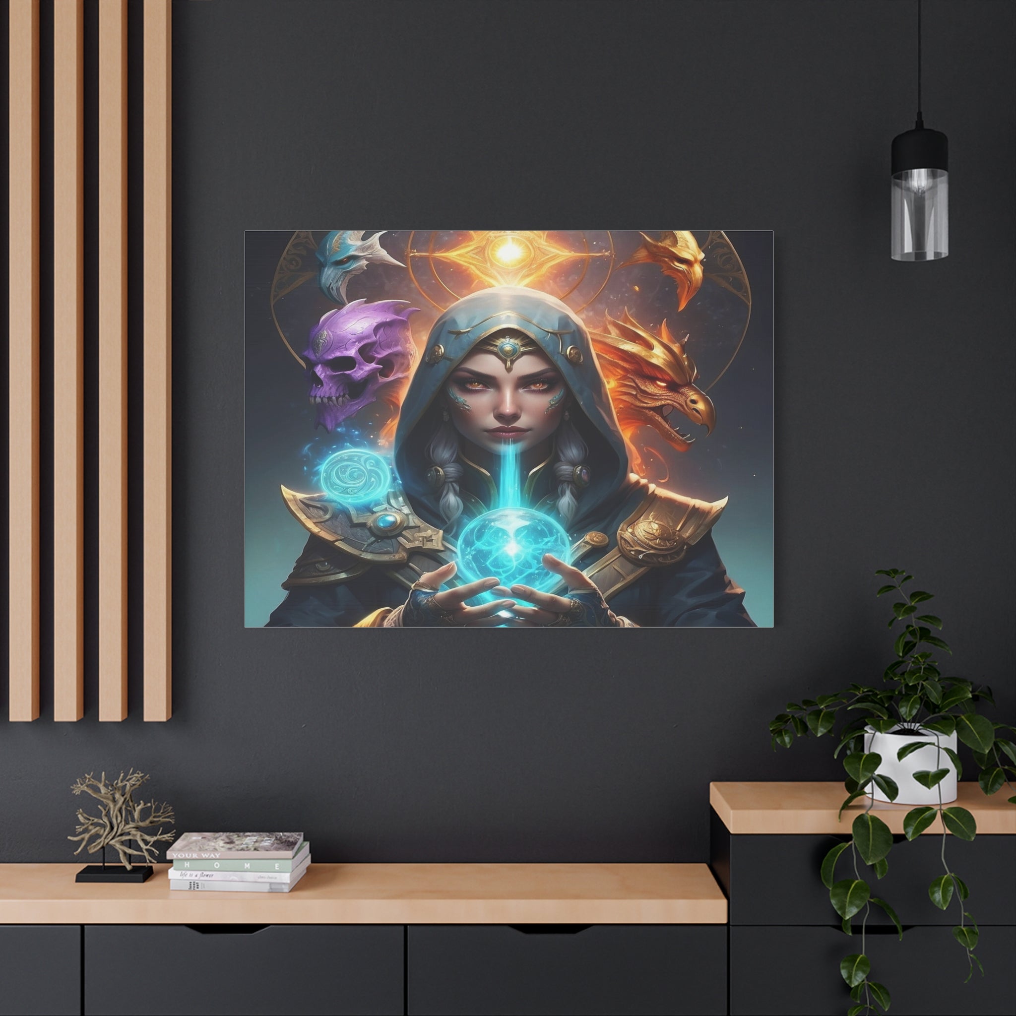 Mystical Sorceress Canvas Artwork - Fantasy Wall Decor