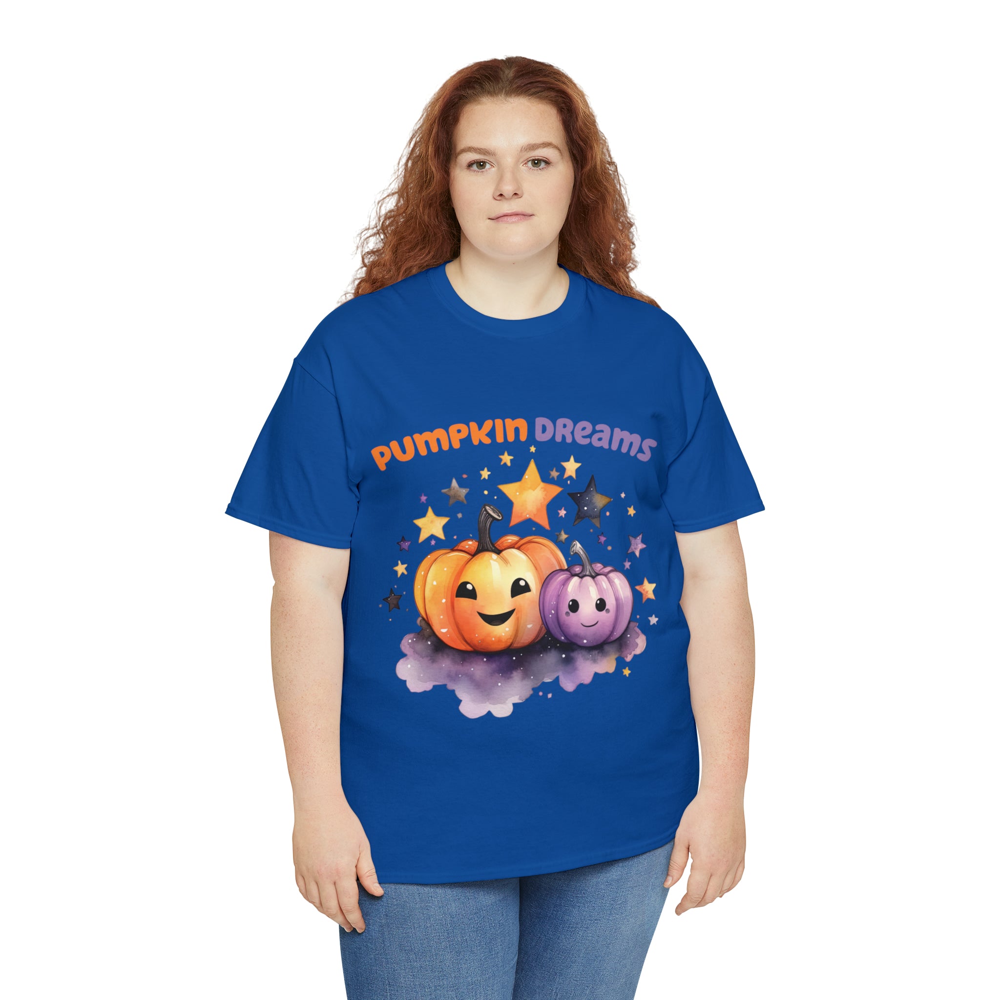 Halloween t shirt pumpkin dreams pastel colors gift for whole family fall fun stocking stuffer Unisex Heavy Cotton Tee