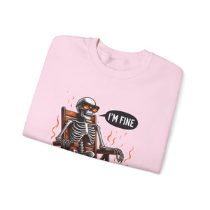 Chill Vibes Skeleton Sweatshirt, Unisex Crewneck, Perfect for Halloween, Casual Wear, Gift for Friends, Cozy Lounge Wear