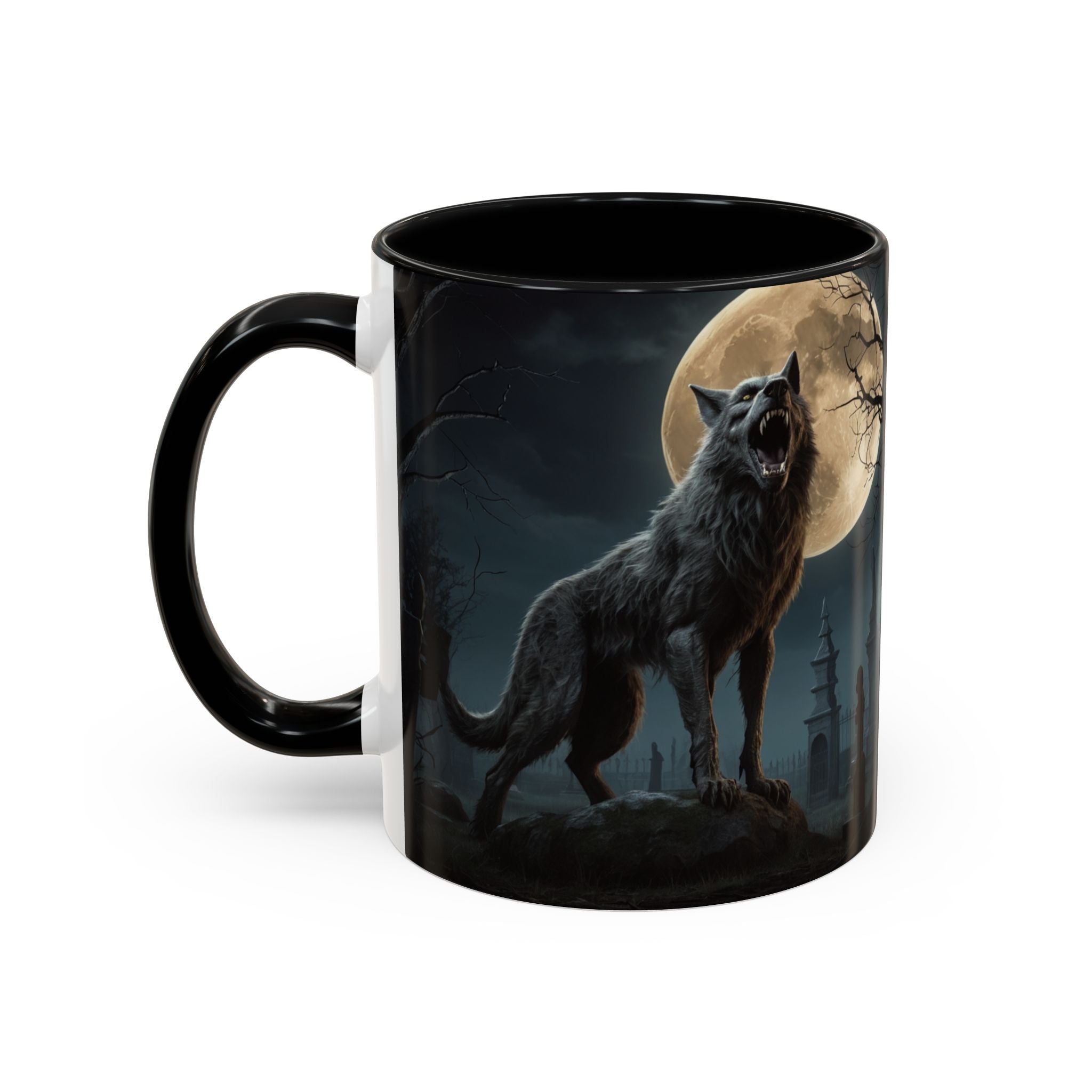Werewolf Moon Coffee Mug — Gothic Wolf Moonlit Accent Mug fantasy horror art