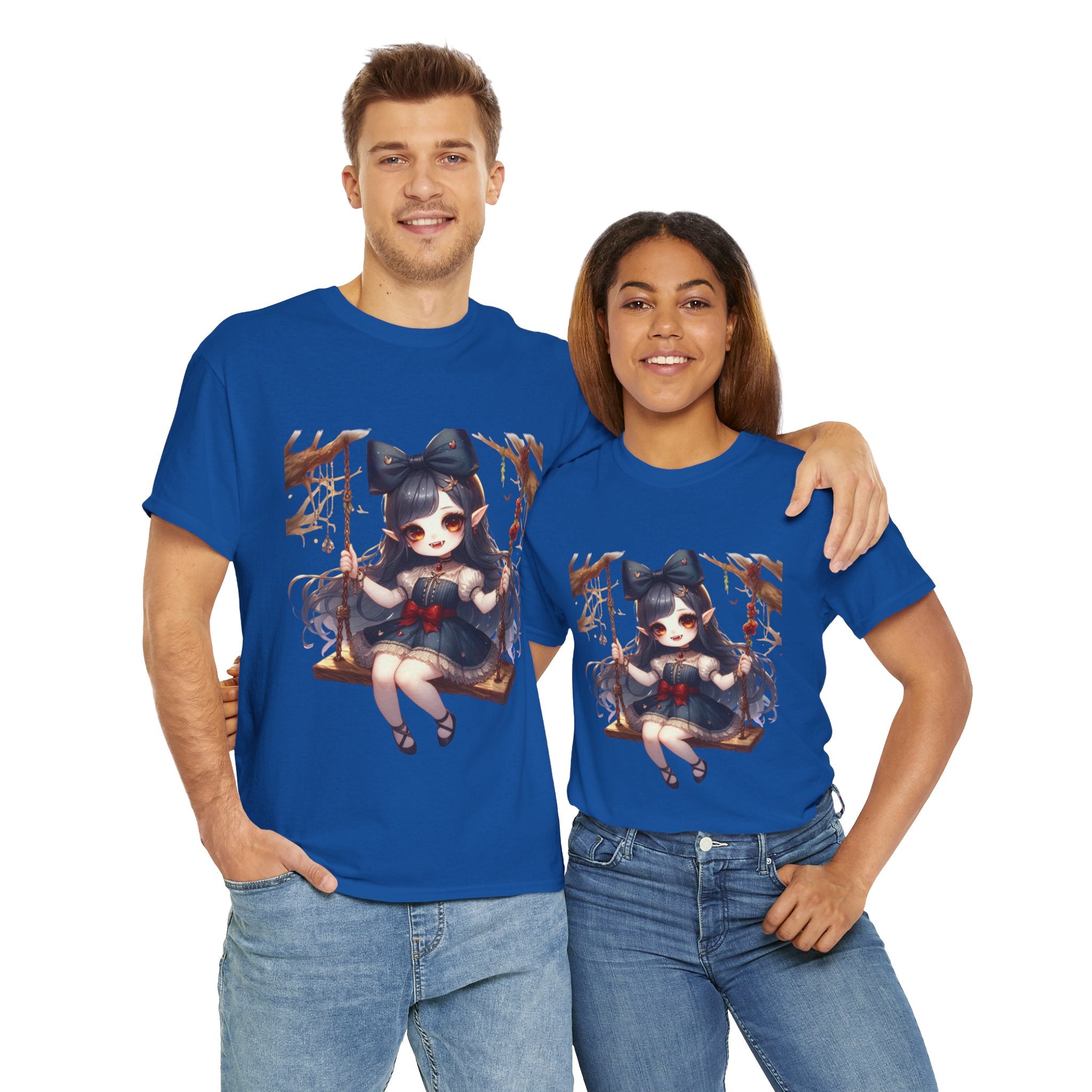 vampire girl on a swing horror Unisex Heavy Cotton Tee men women halloween #23