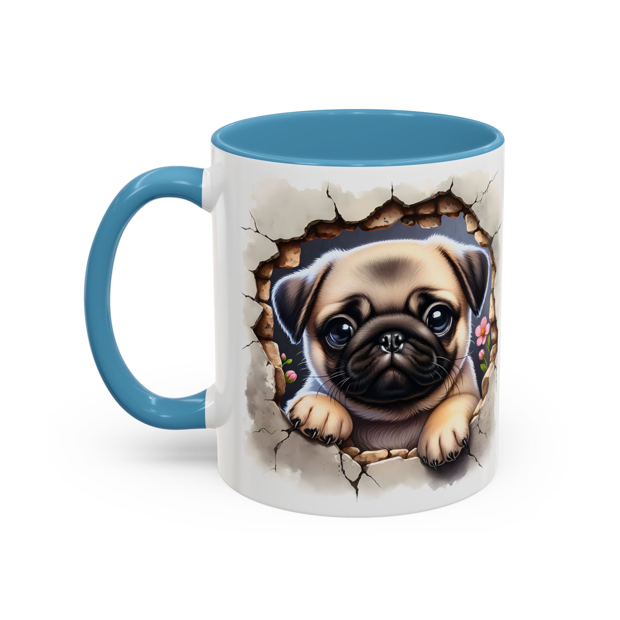 Pug In A Wall Coffee Mug - Cozy Ceramic Cup for Dog Lovers - Cute Pet Gift for Birthdays, Anniversaries, and Holidays