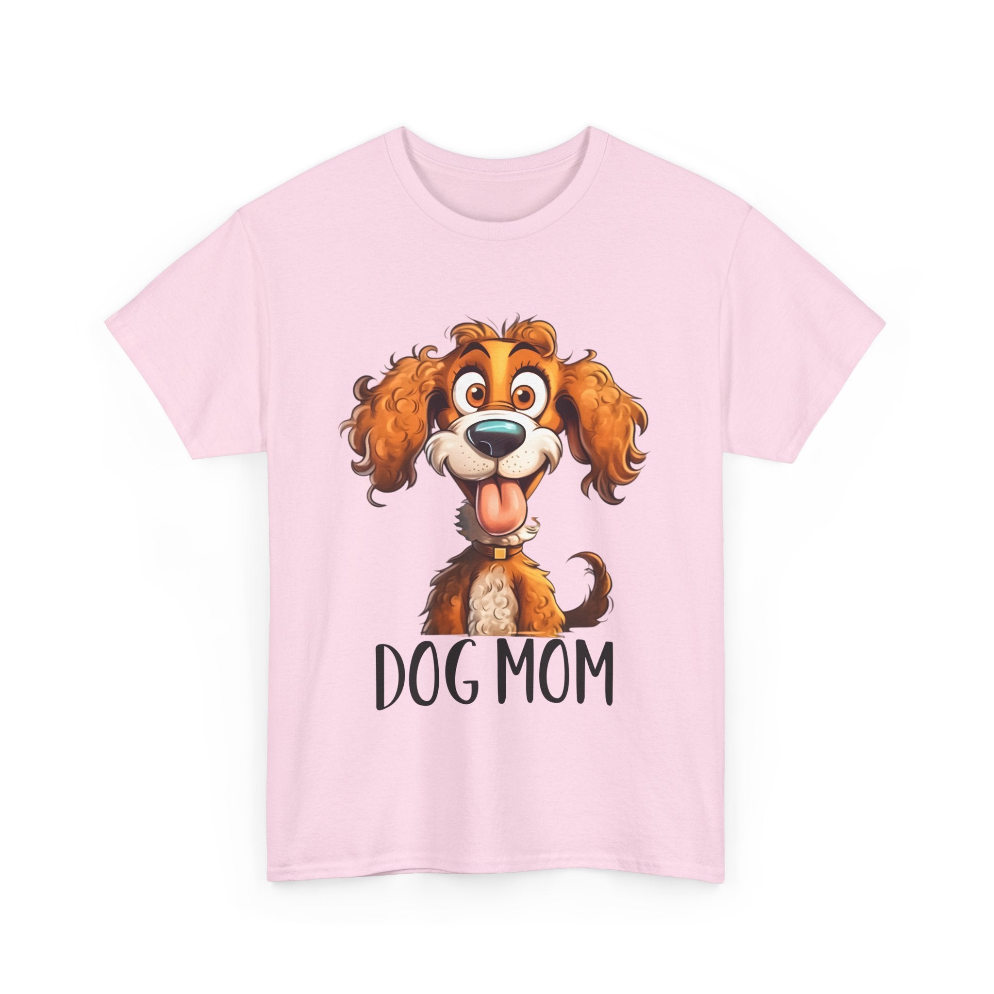 Dog Mom Unisex Heavy Cotton Tee, Pet Lover Shirt, Gift for Dog Lovers, Animal T-Shirt, Cute Dog Graphic Tee