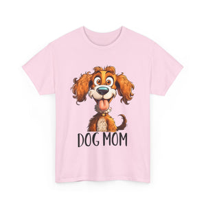 Dog Mom Unisex Heavy Cotton Tee, Pet Lover Shirt, Gift for Dog Lovers, Animal T-Shirt, Cute Dog Graphic Tee