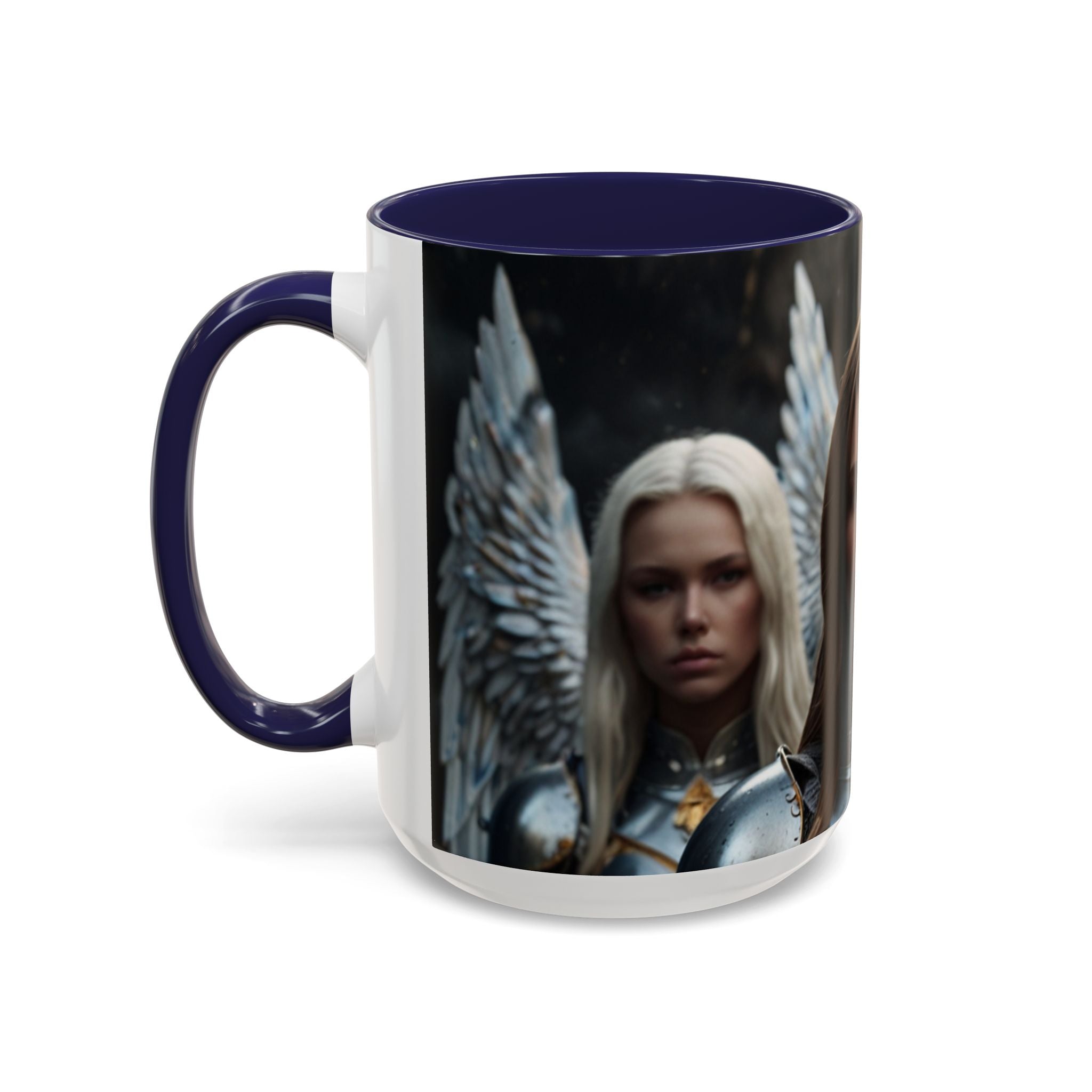 Warrior Angel Accent Coffee Mug - 11 or 15oz Ceramic Mug for Fantasy Lovers