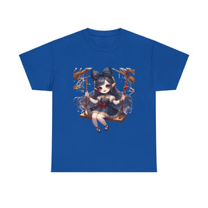 vampire girl on a swing horror Unisex Heavy Cotton Tee men women halloween #23