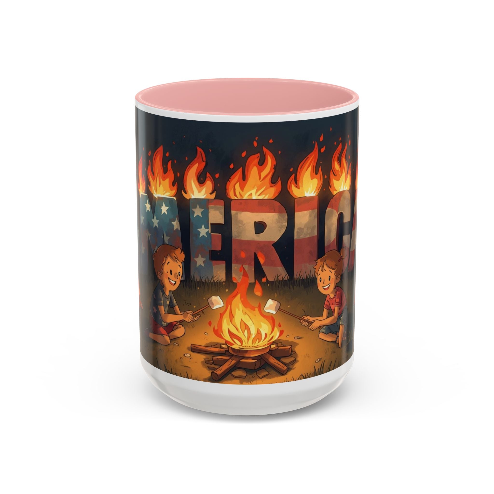 Patriotic Camping Coffee Mug - Fun America Design, Perfect for , Campfire Gatherings, Super for Gifts