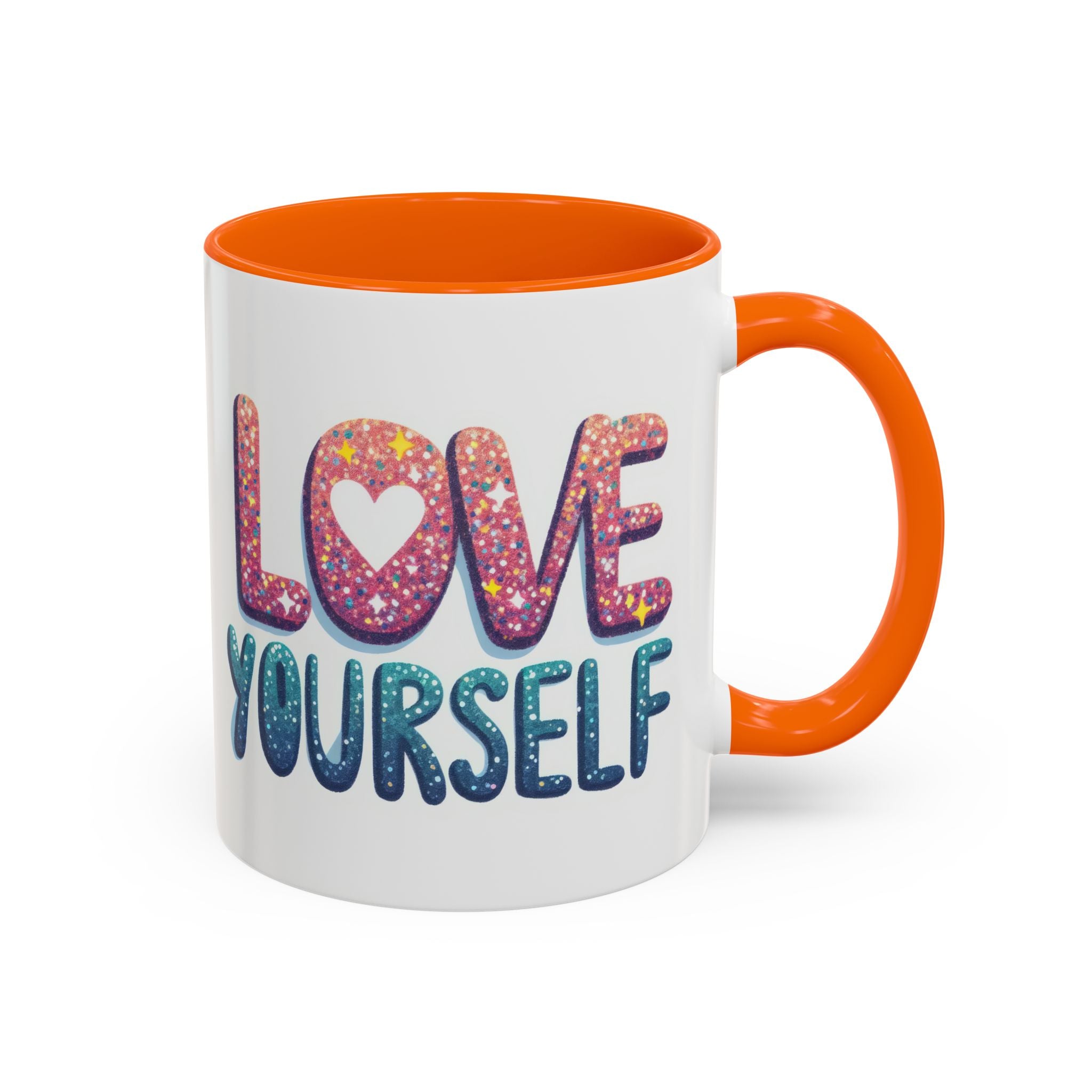 Love Yourself Accent Coffee Mug — Inspirational Self-Love Ceramic Mug (11/15oz)