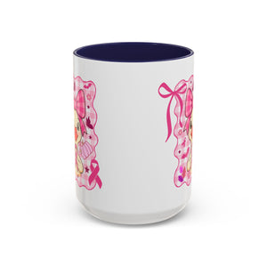 Pink Ribbon Duck Coffee Mug for Breast Cancer Awareness, Cute Gift for Her, Supportive Breast Cancer Mug, Unique Coffee Cup, Holiday Present