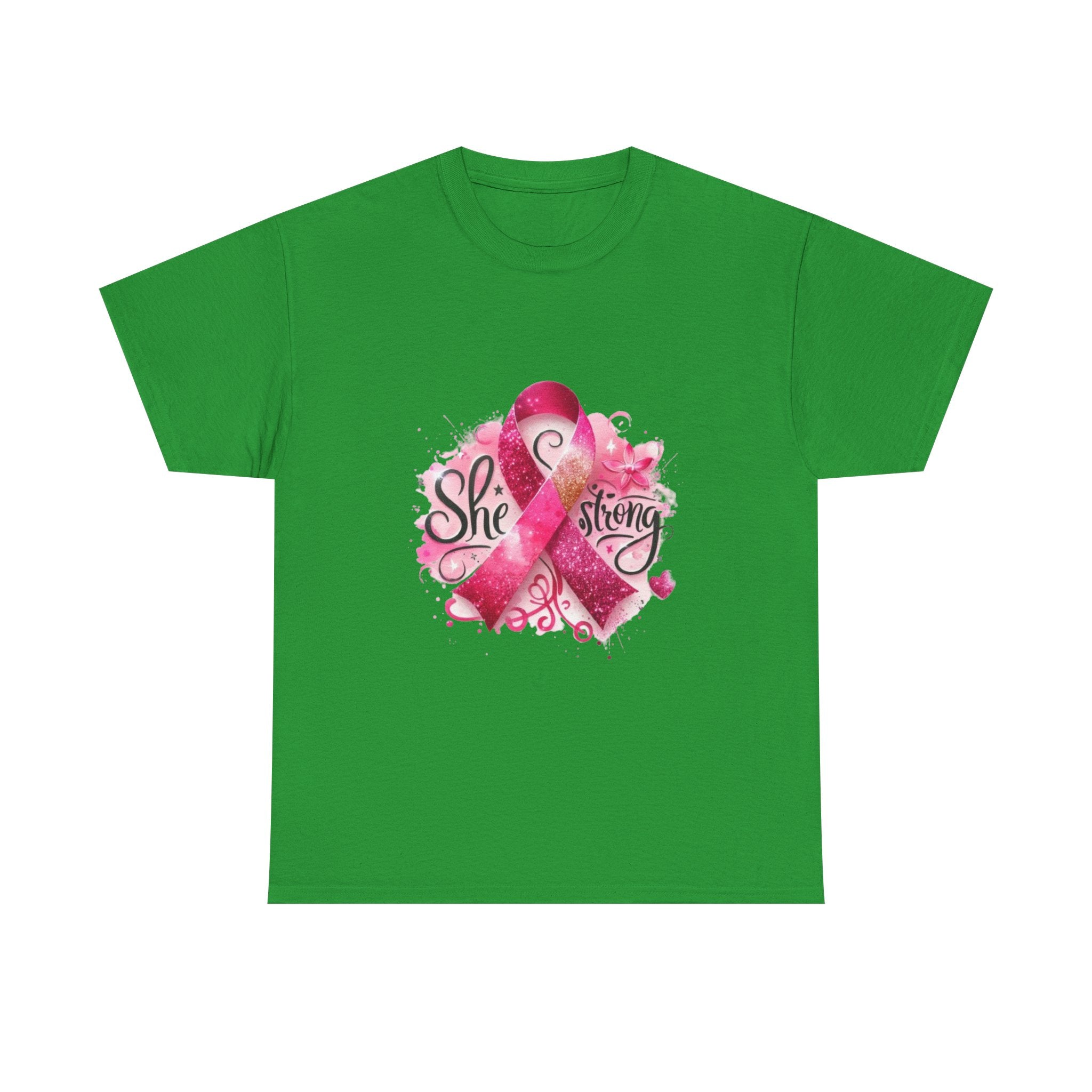 Breast Cancer Awareness Tee - She's Strong, Gift for Survivors, Supportive T-Shirt, Awareness Month, Inspirational Apparel