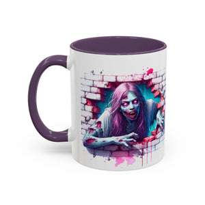 Spooky Zombie Accent Coffee Mug | Halloween Gift, Horror Decor, Unique Coffee Cup, Gothic Style, Zombie Art