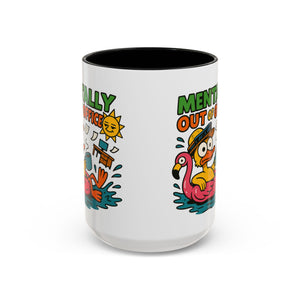 Fun Summer Coffee Mug, Quirky Gift for Beach Lovers, Office Humor Mug, Relaxation, Vacation, Cute Animal Design