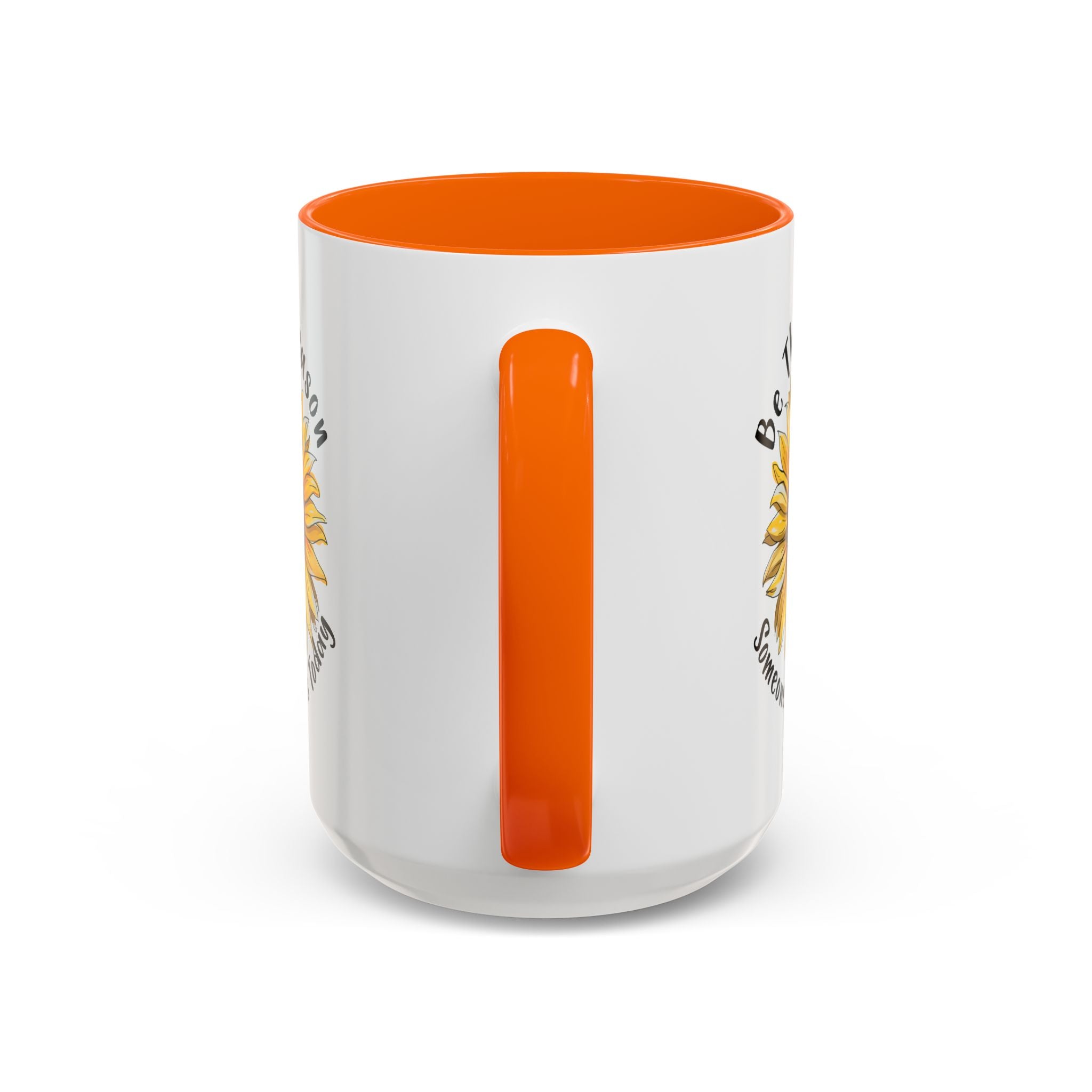 Sunflower Smile Accent Coffee Mug - Cheerful Gift for Friends, Inspirational Mug, 11oz/15oz, Daily Motivation, Brighten Someone's Day