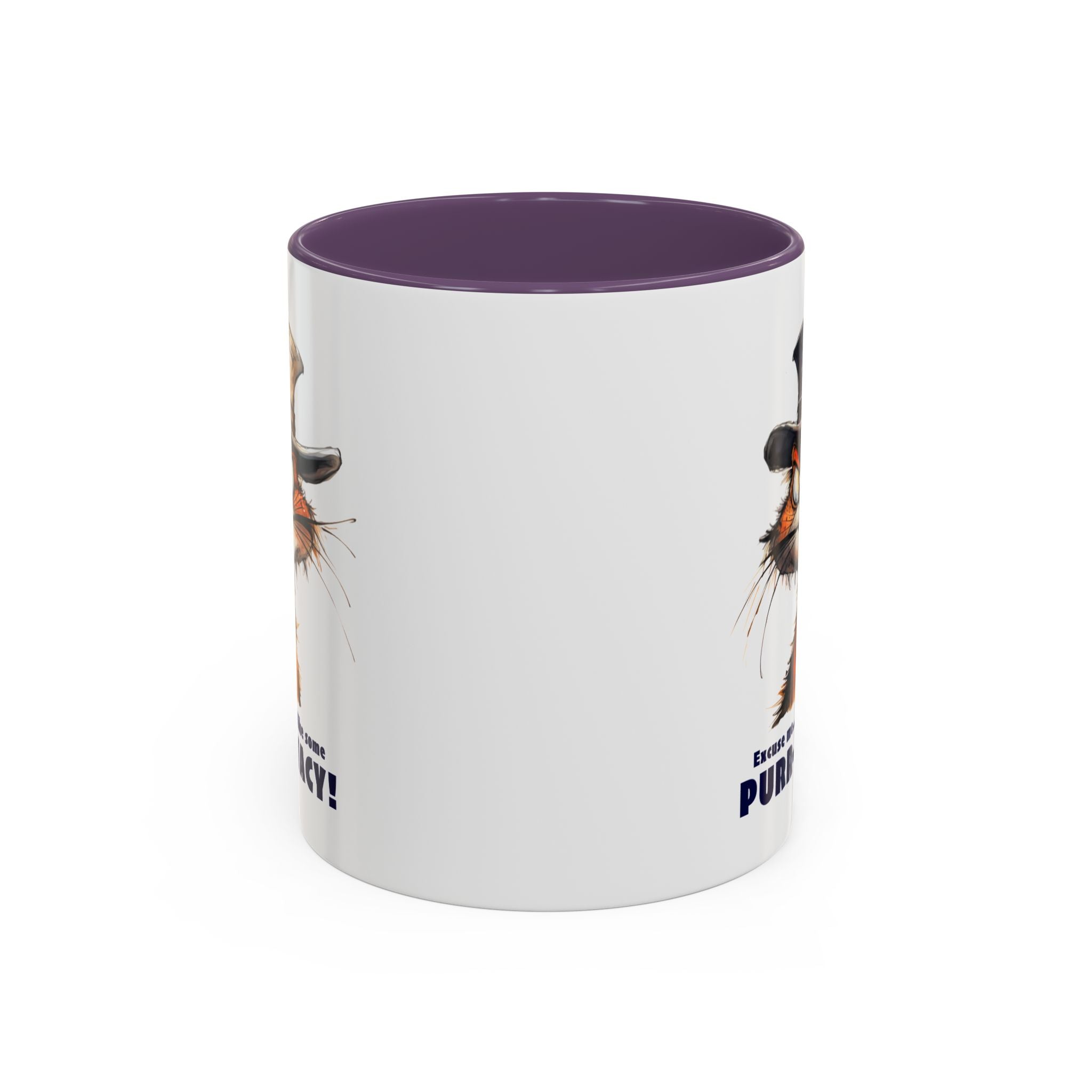Funny Cat Coffee Mug - Purr-ivacy & Puppy Humor, Gifts for Cat Lovers, Home Office Accessories, Birthday, Pet Owner Mug