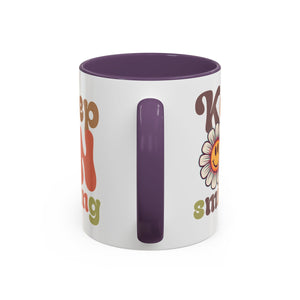 Keep Smiling Floral Coffee Mug - Cheerful 11 & 15oz Accent Mug for Daily Motivation