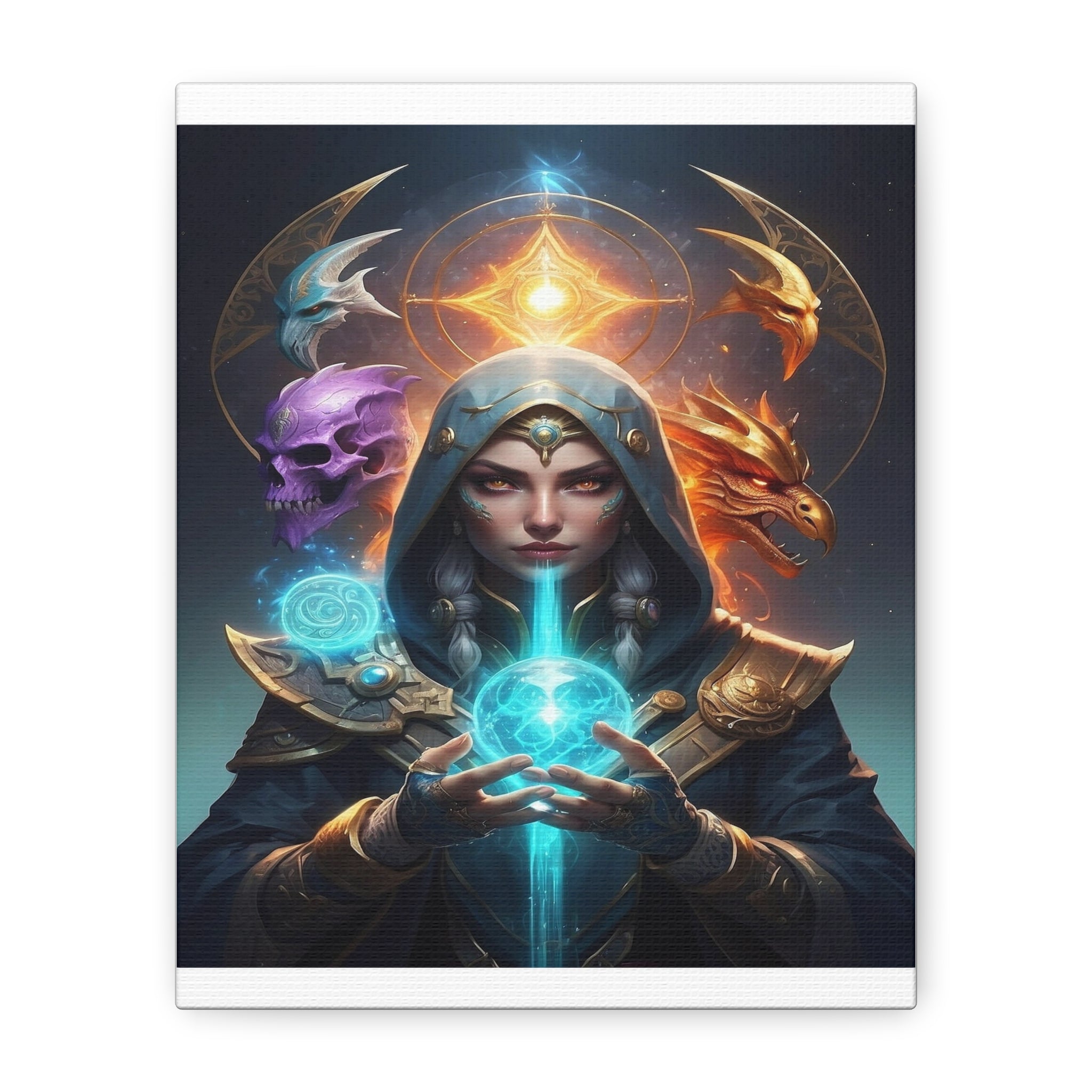 Mystical Sorceress Canvas Artwork - Fantasy Wall Decor