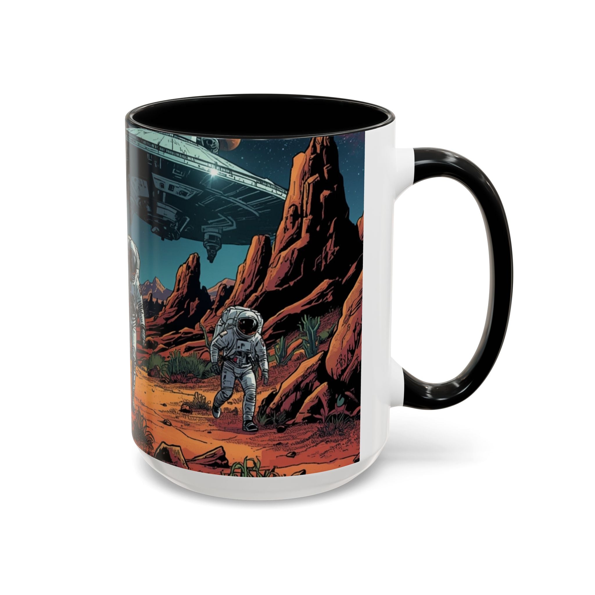 spacemen and aliens on planet Astronaut Adventure Coffee Mug - 11oz & 15oz