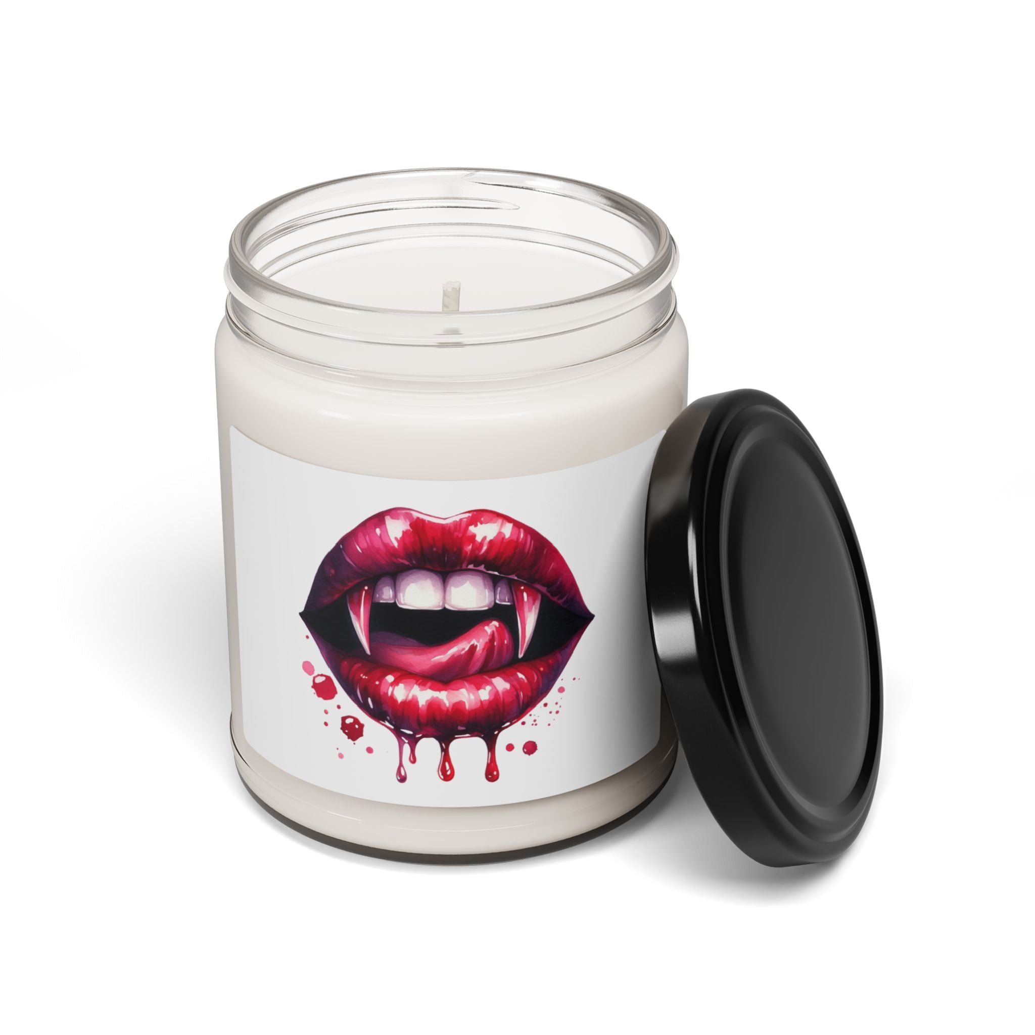 Vampire licks bloody lips horror Scented Soy Candle, 9oz