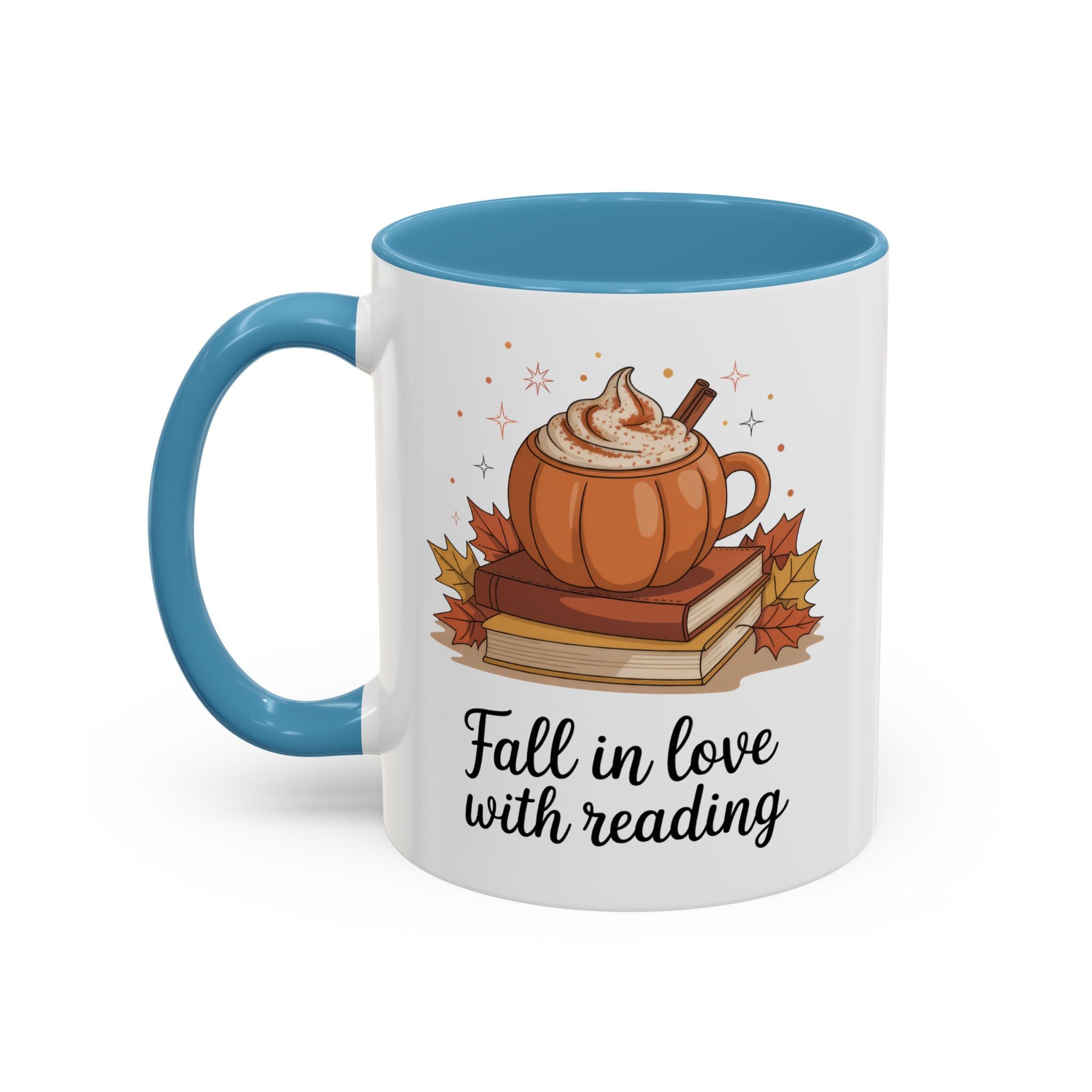 Fall-Themed Coffee Mug for Book Lovers