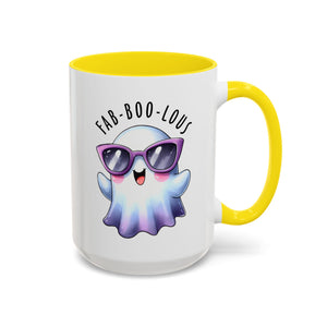 Fab-Boo-Lous Ghost Coffee Mug | Cute Halloween Mug, Fun Gift for Ghost Lovers, Spooky Seasonal Decor, Adorable Tea Cup