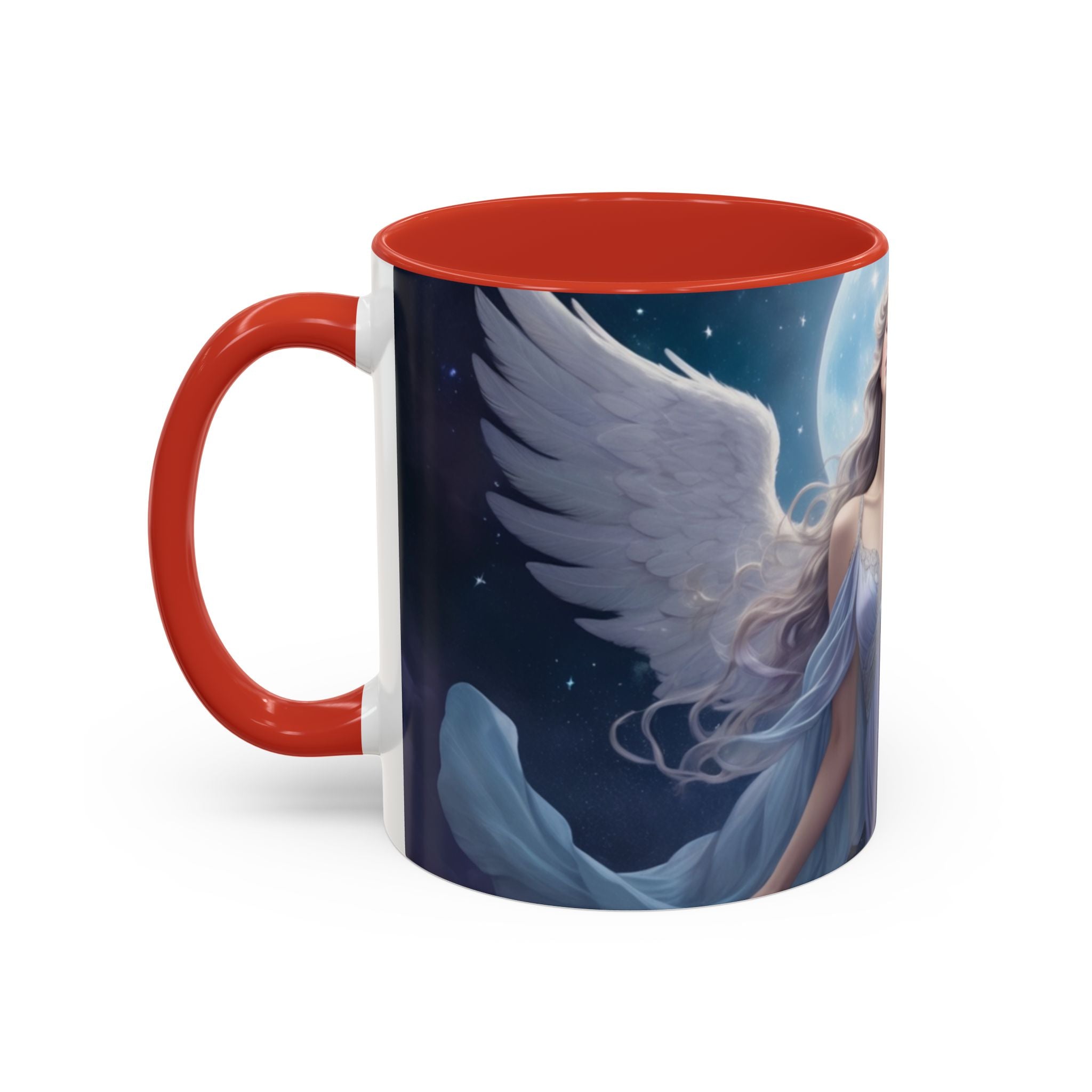 Celestial Angel Accent Coffee Mug - 11 & 15oz, Ethereal Design for Dreamy Coffee Lovers fantasy
