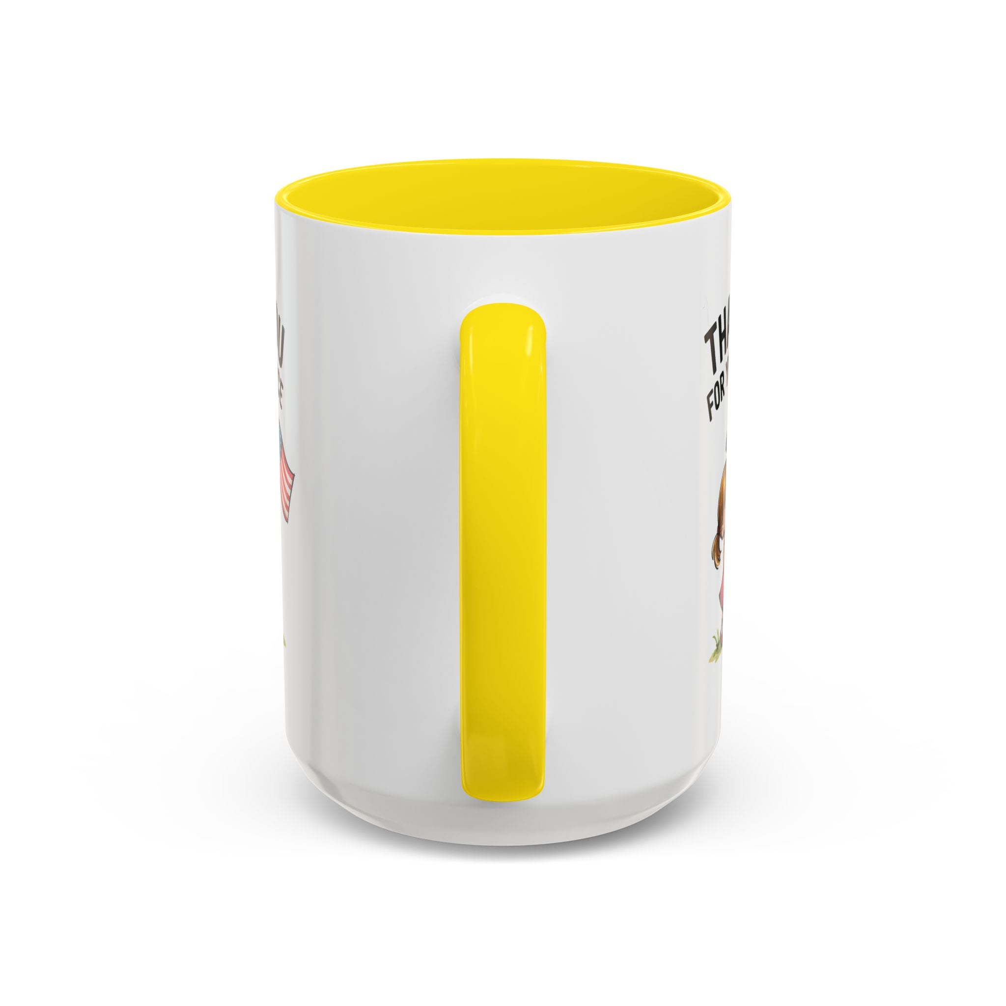 Thank You for Your Service Coffee Mug - 11oz & 15oz Accent Mugs for Veterans Appreciation