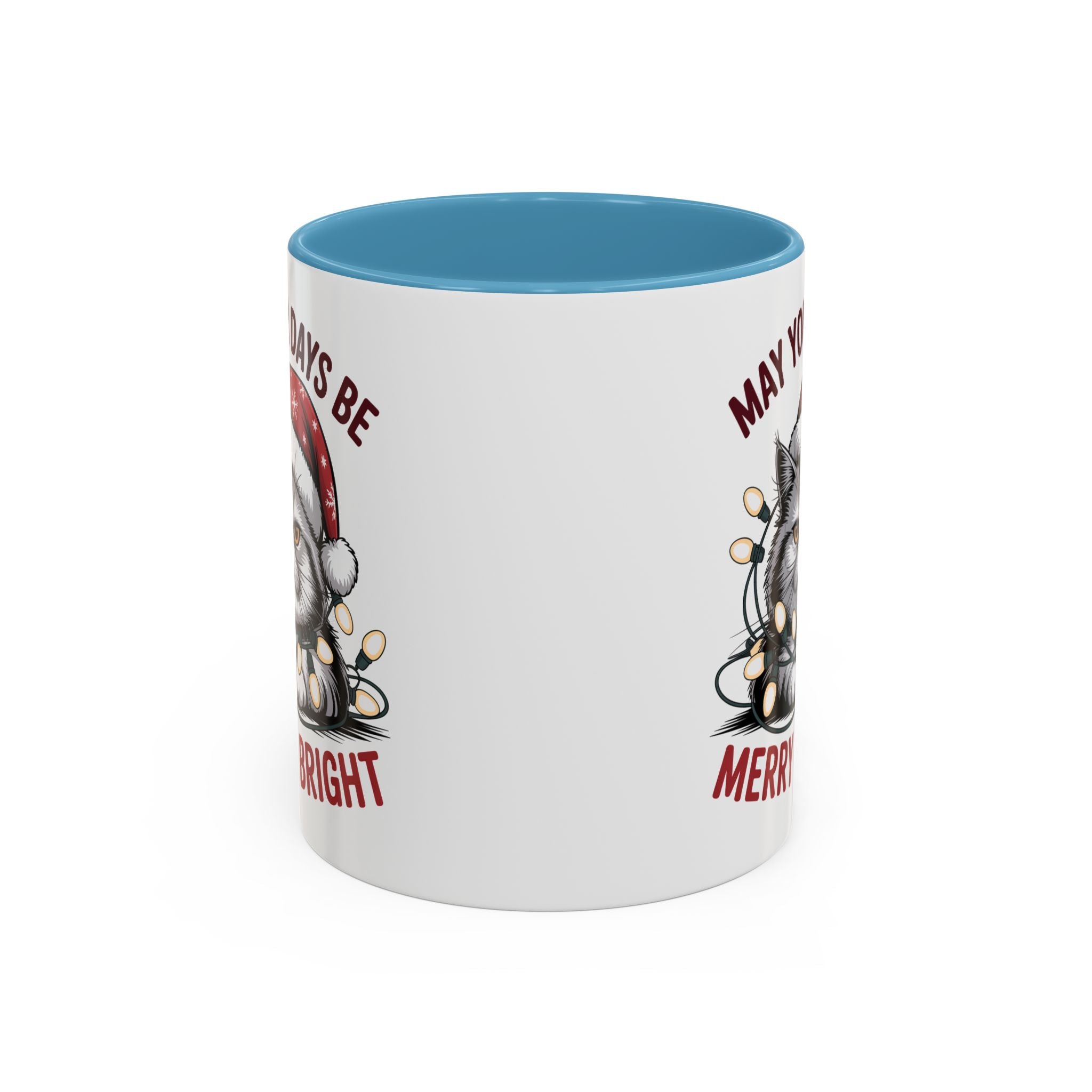 Funny Holiday Cat Mug - "May Your Days Be Merry & Bright"