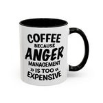 Funny Anger Management Coffee Mug, Gift for Coffee Lovers, Stress Relief, Black Accent, Humorous Cup for Friends, Office Humor, Funny Gifts