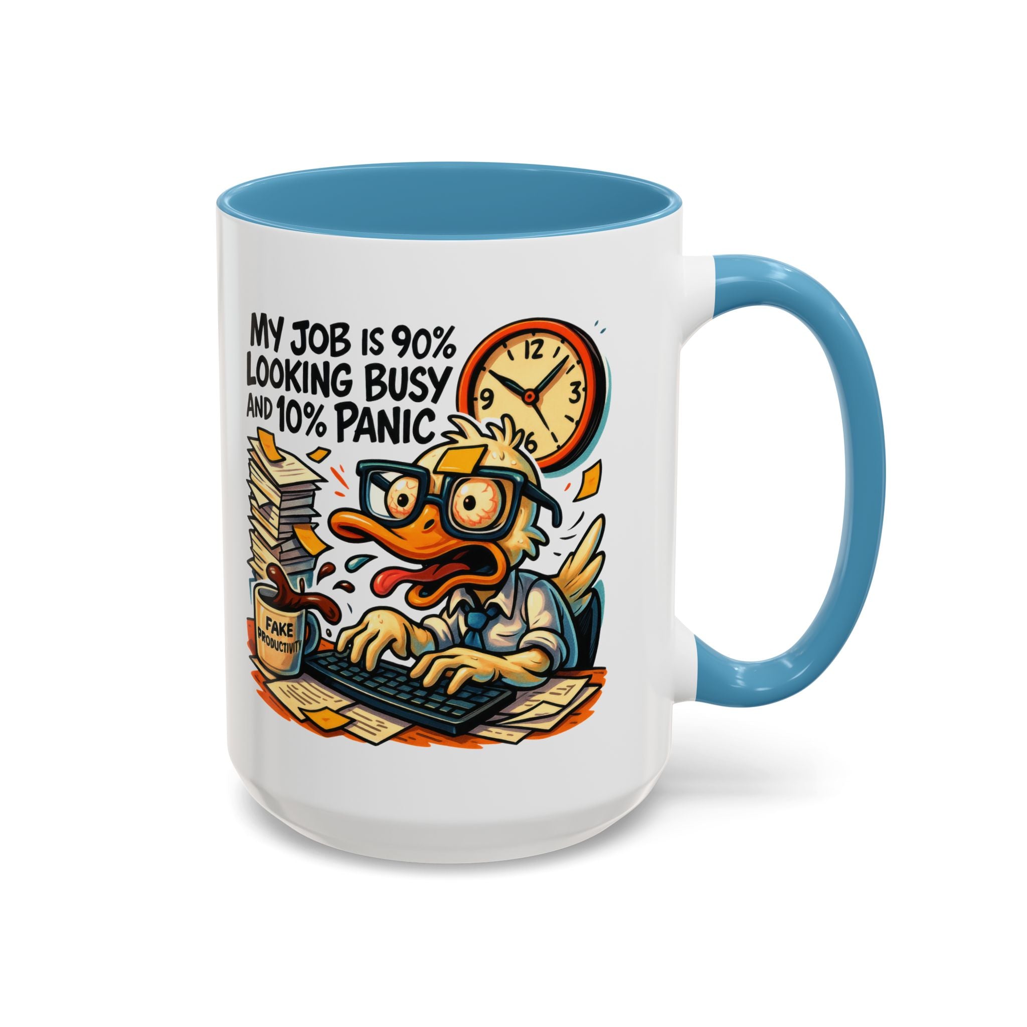 Funny Office Duck Coffee Mug | Perfect Gift for Office Workers, Desk Jokes, Humor, Funny Barista Mug, Creative Gift Idea