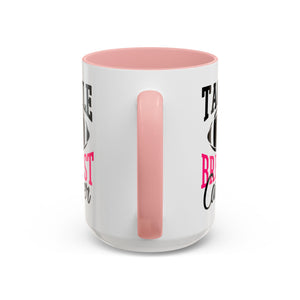 Tackle Breast Cancer Coffee Mug, Supportive Gift for Football Fans, Awareness Mug, Cheer Team Spirit, Fundraiser Drinkware