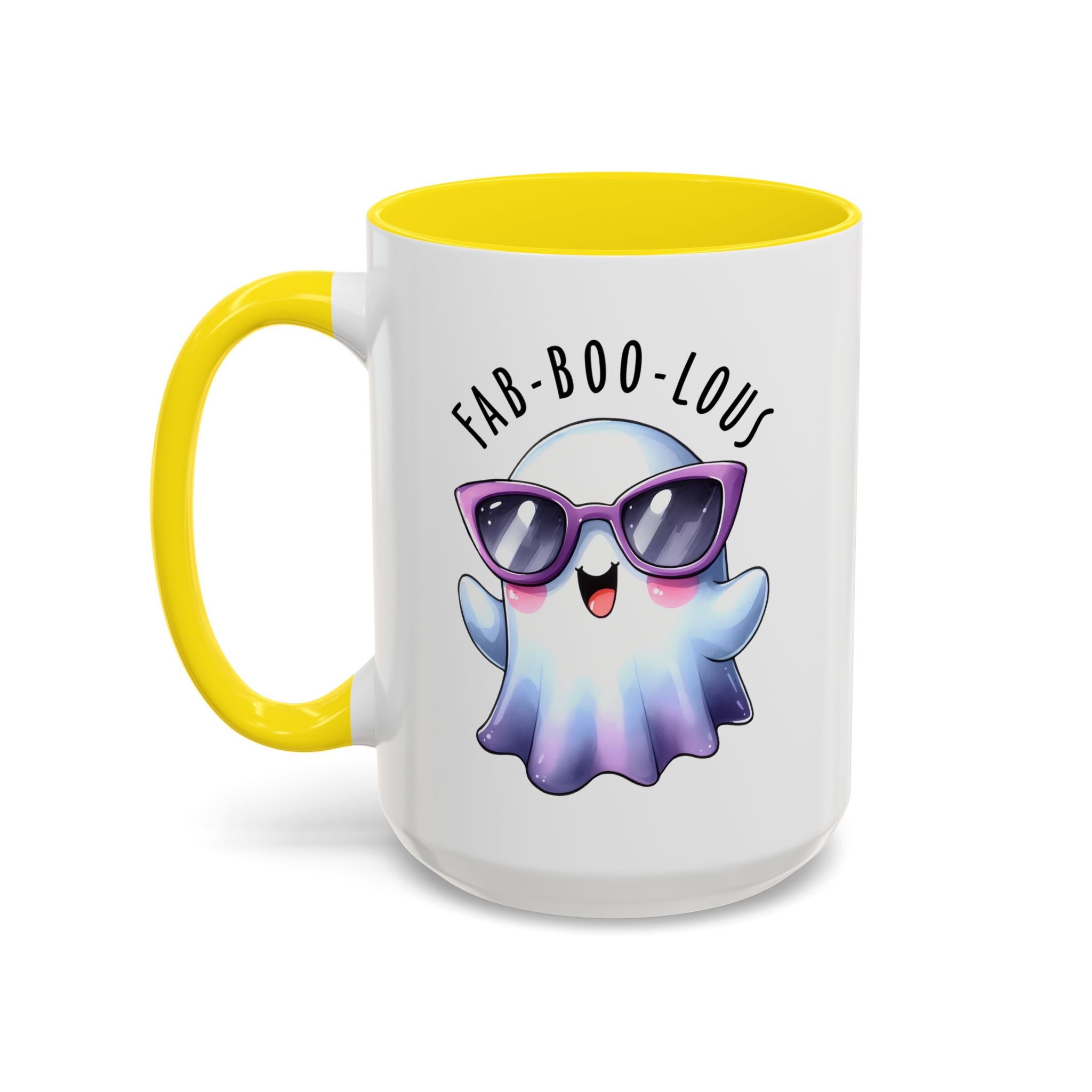 Fab-Boo-Lous Ghost Coffee Mug | Cute Halloween Mug, Fun Gift for Ghost Lovers, Spooky Seasonal Decor, Adorable Tea Cup