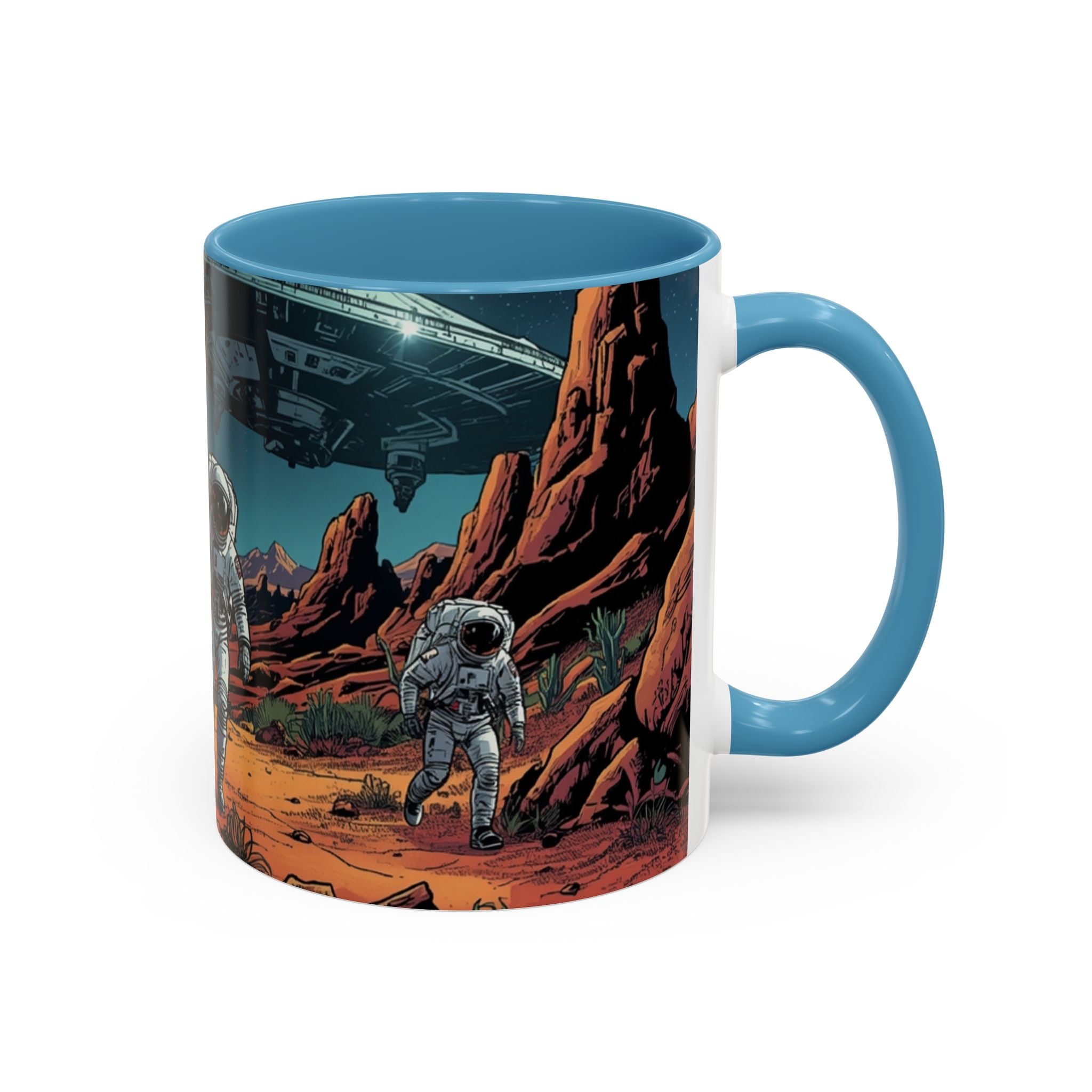 spacemen and aliens on planet Astronaut Adventure Coffee Mug - 11oz & 15oz