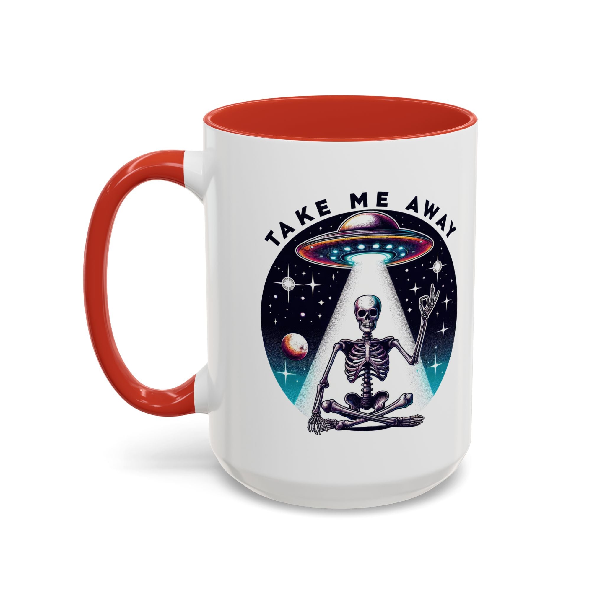 Galactic Skeleton Coffee Mug, Take Me Away Mug, Space-Themed Mug, Unique Gift for alien Lovers, Sci-Fi Cafe Mug