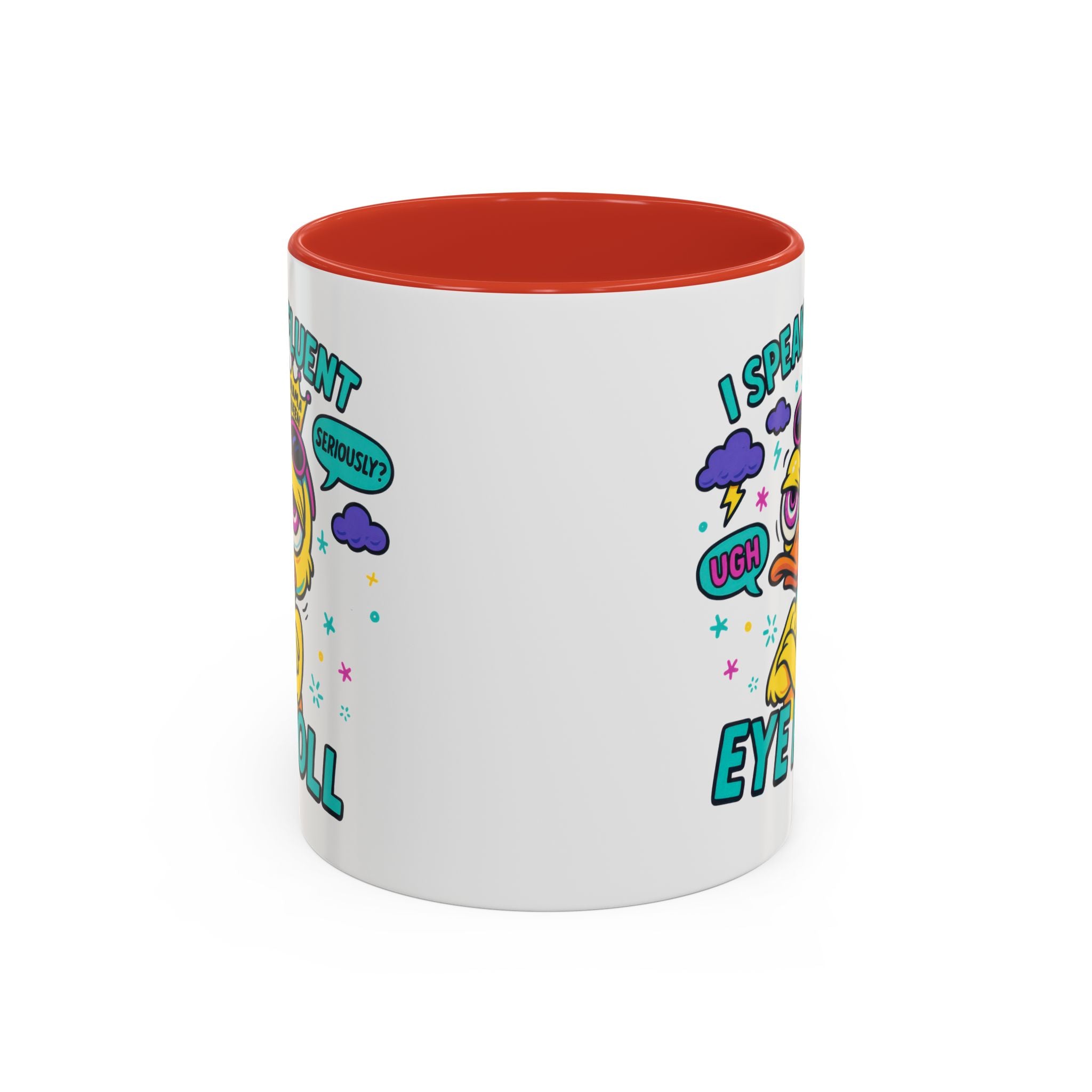 attitude Sassy Eye Roll Coffee Mug,  for Coffee Lovers, Gift for Friends, Quirky Tea Mug, Humor  Cute Kitchen Decor