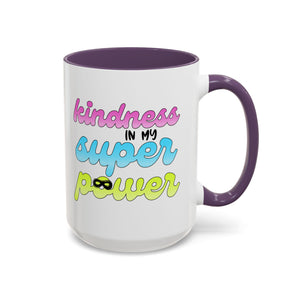 Kindness Superpower Coffee Mug, Inspirational Gift for Friends, Motivational Work Mug, Cute Drinkware for All Occasions, Unique