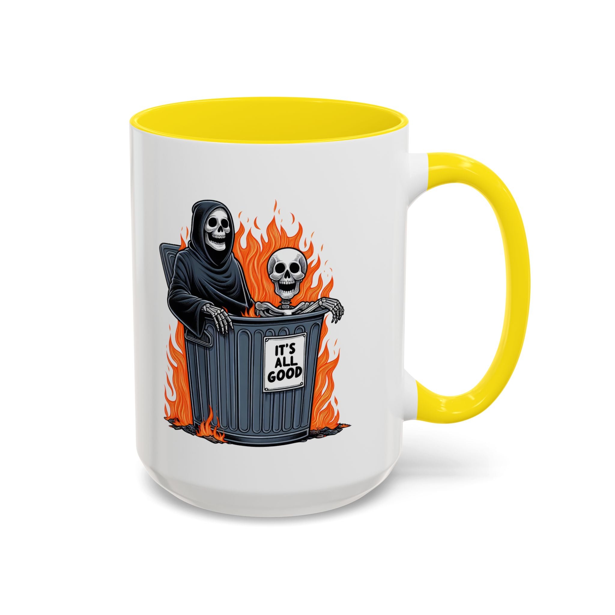 Funny Grim Reaper Coffee Mug - Perfect for Halloween, Gift for Friends, Quirky Kitchen Decor, Novelty Drinkware