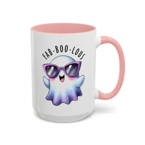 Fab-Boo-Lous Ghost Coffee Mug | Cute Halloween Mug, Fun Gift for Ghost Lovers, Spooky Seasonal Decor, Adorable Tea Cup