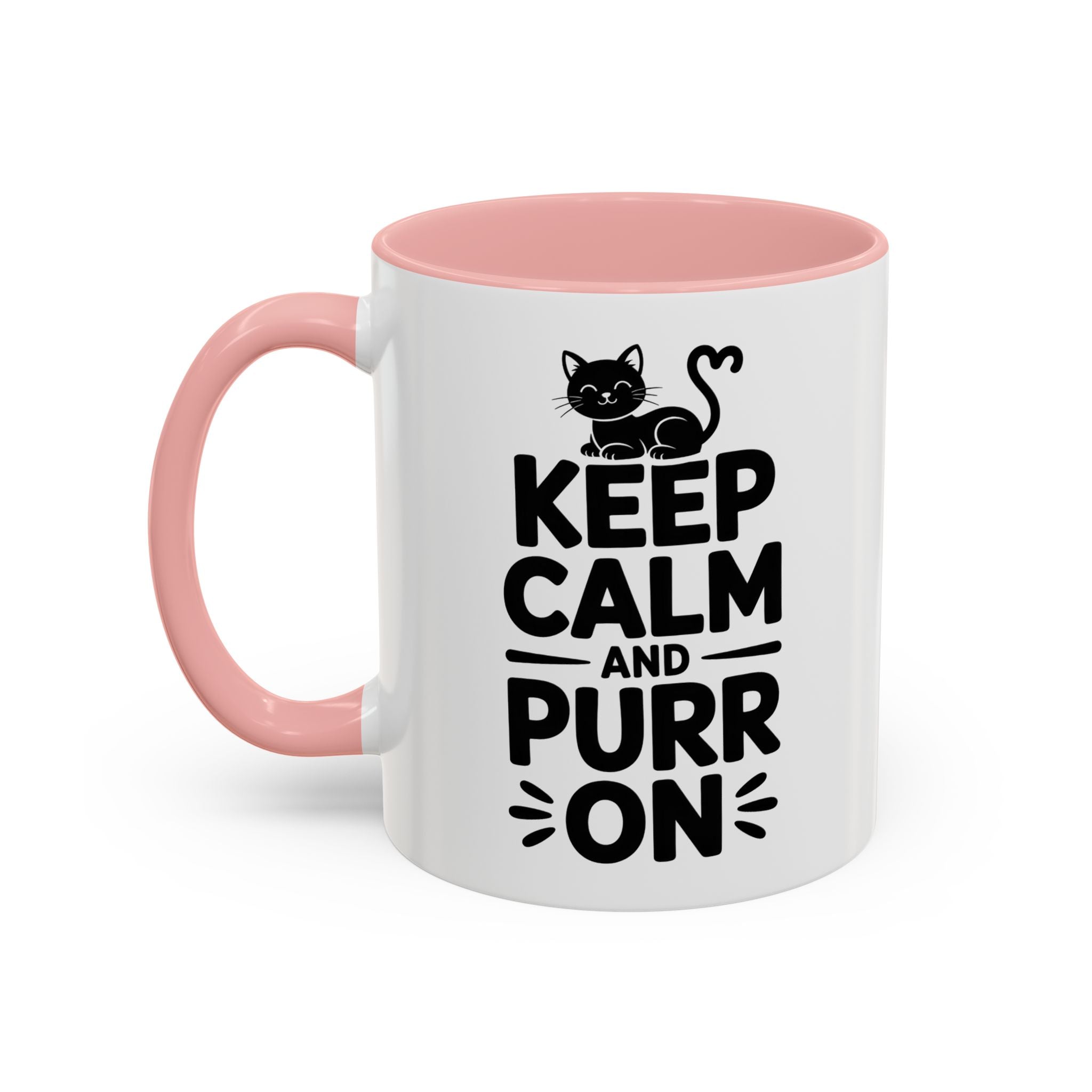 cat Keep Calm and Purr On Coffee Mug animal lover kitten