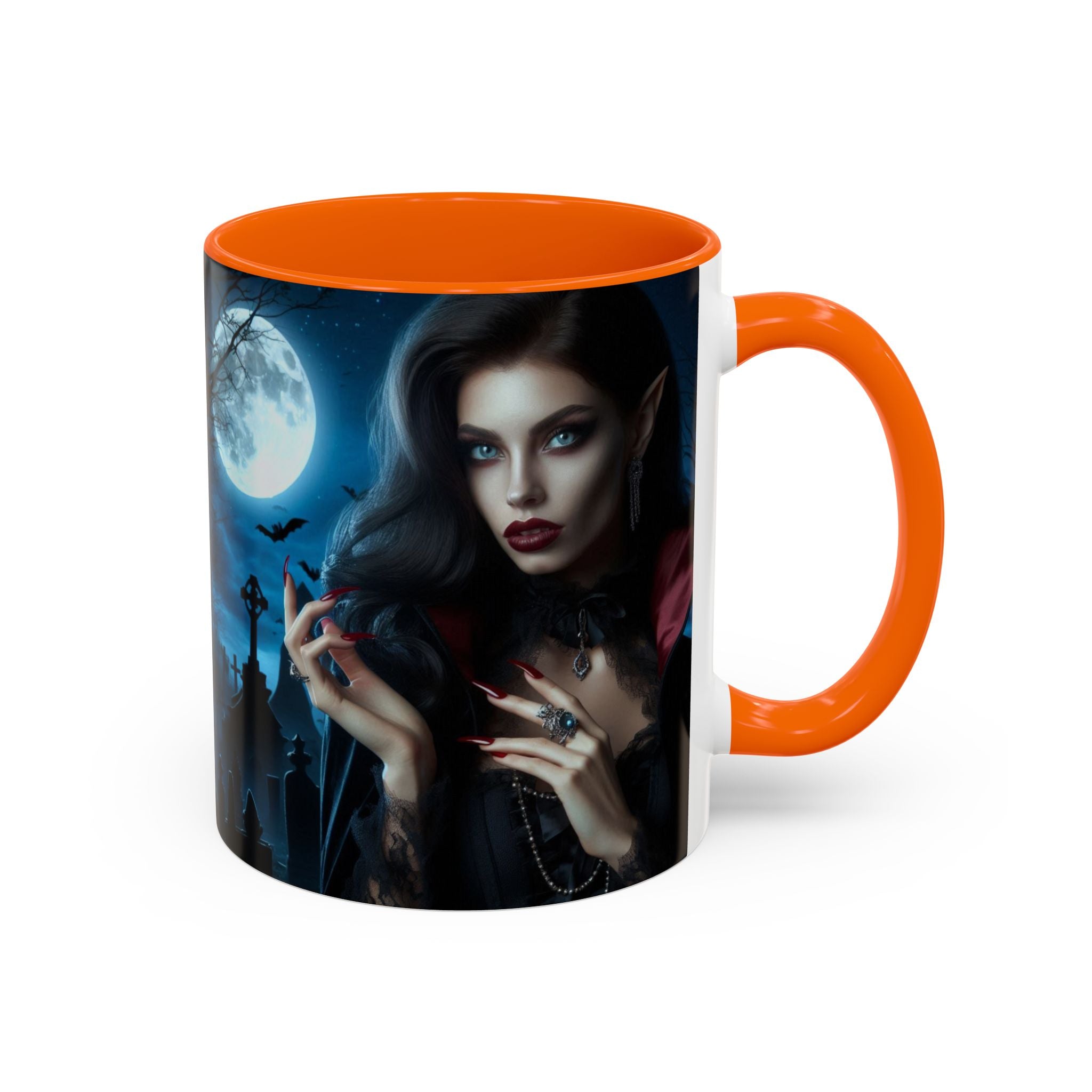 halloween Gothic Vampire Coffee Mug – 11/15oz full moon graveyard