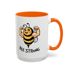 Bee Strong Accent Coffee Mug - Motivational Mug for Strength and mental health