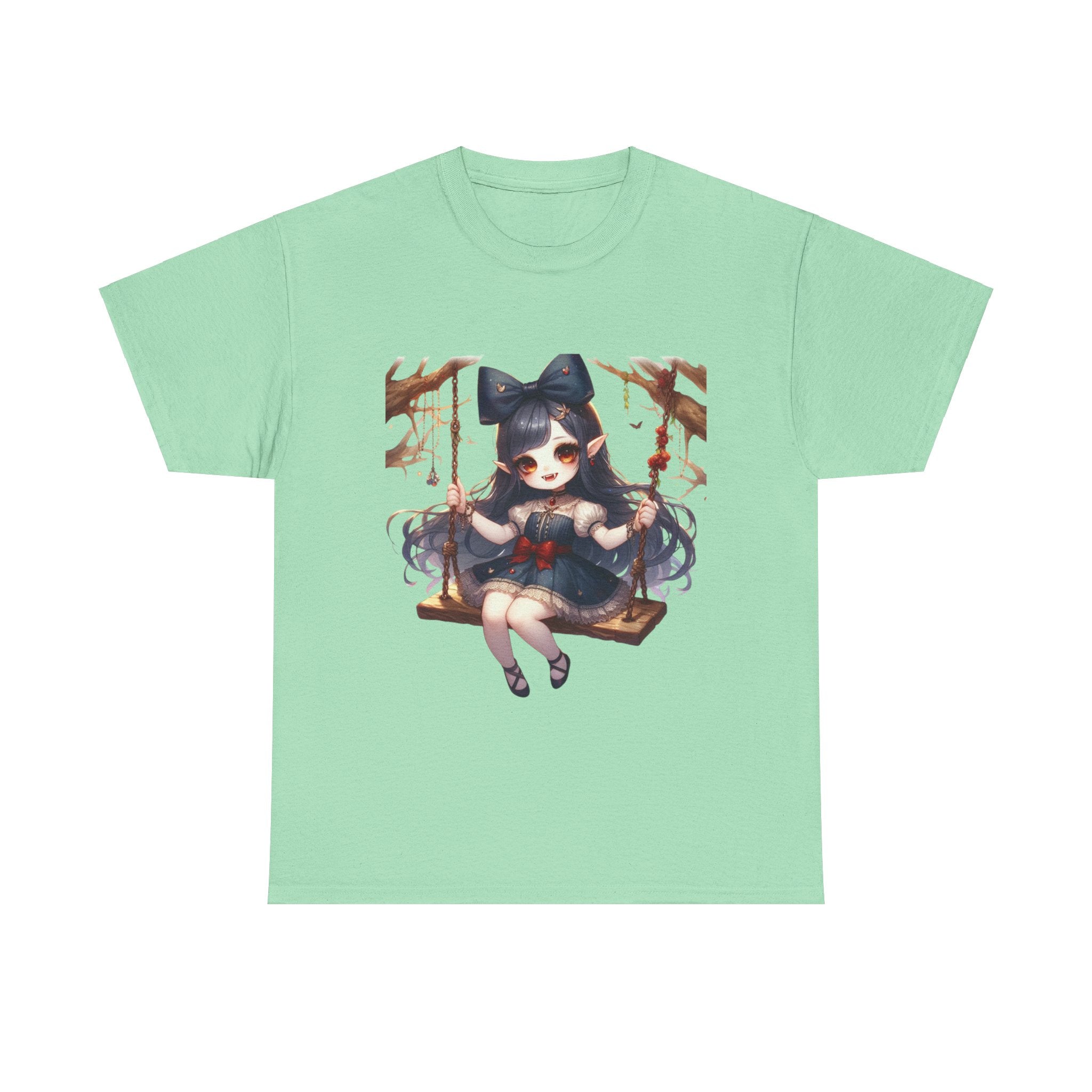 vampire girl on a swing horror Unisex Heavy Cotton Tee men women halloween #23