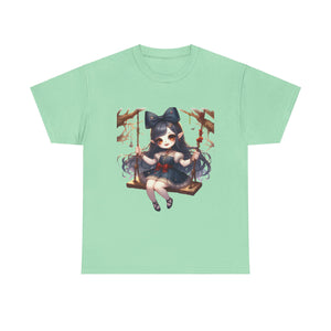vampire girl on a swing horror Unisex Heavy Cotton Tee men women halloween #23