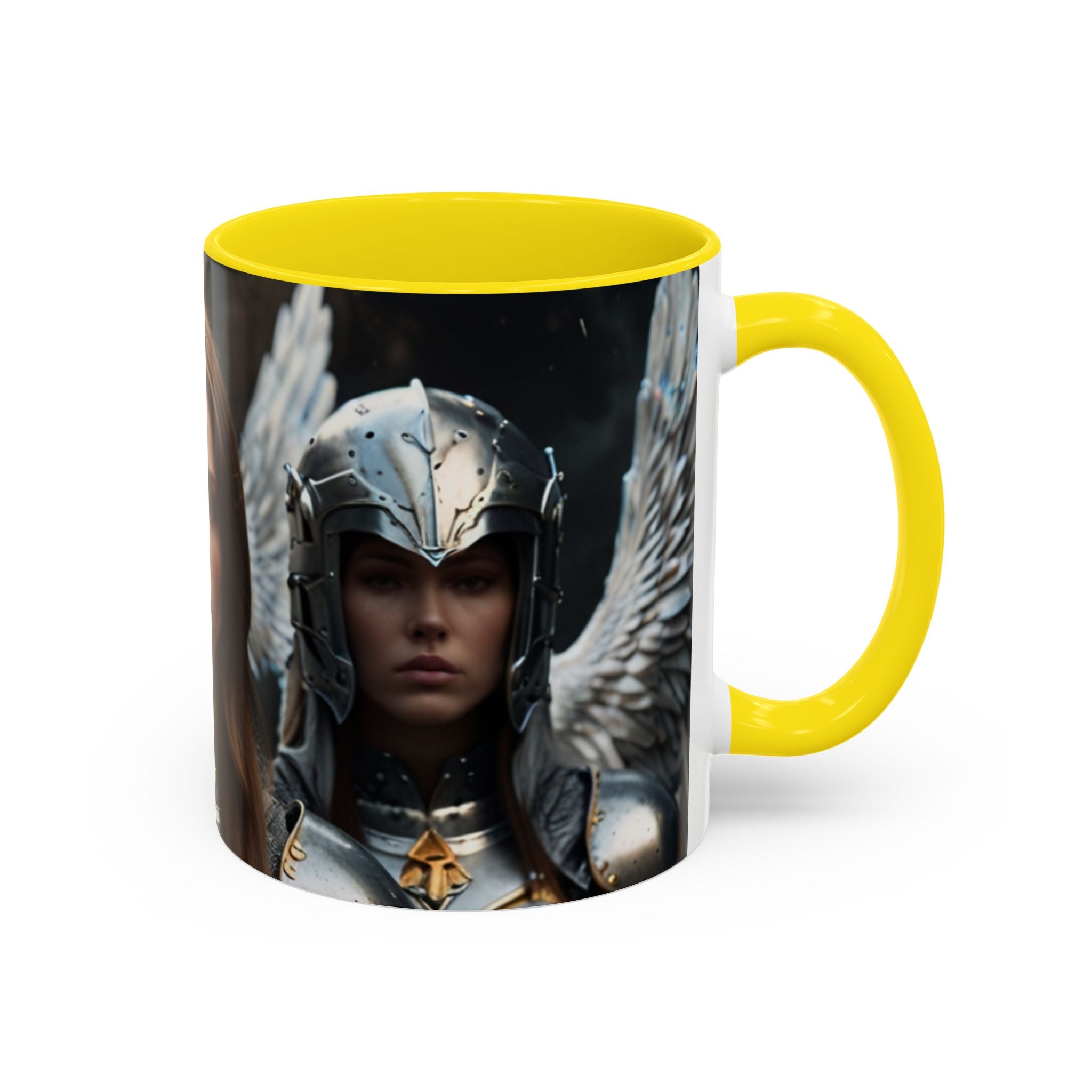 Warrior Angel Accent Coffee Mug - 11 or 15oz Ceramic Mug for Fantasy Lovers