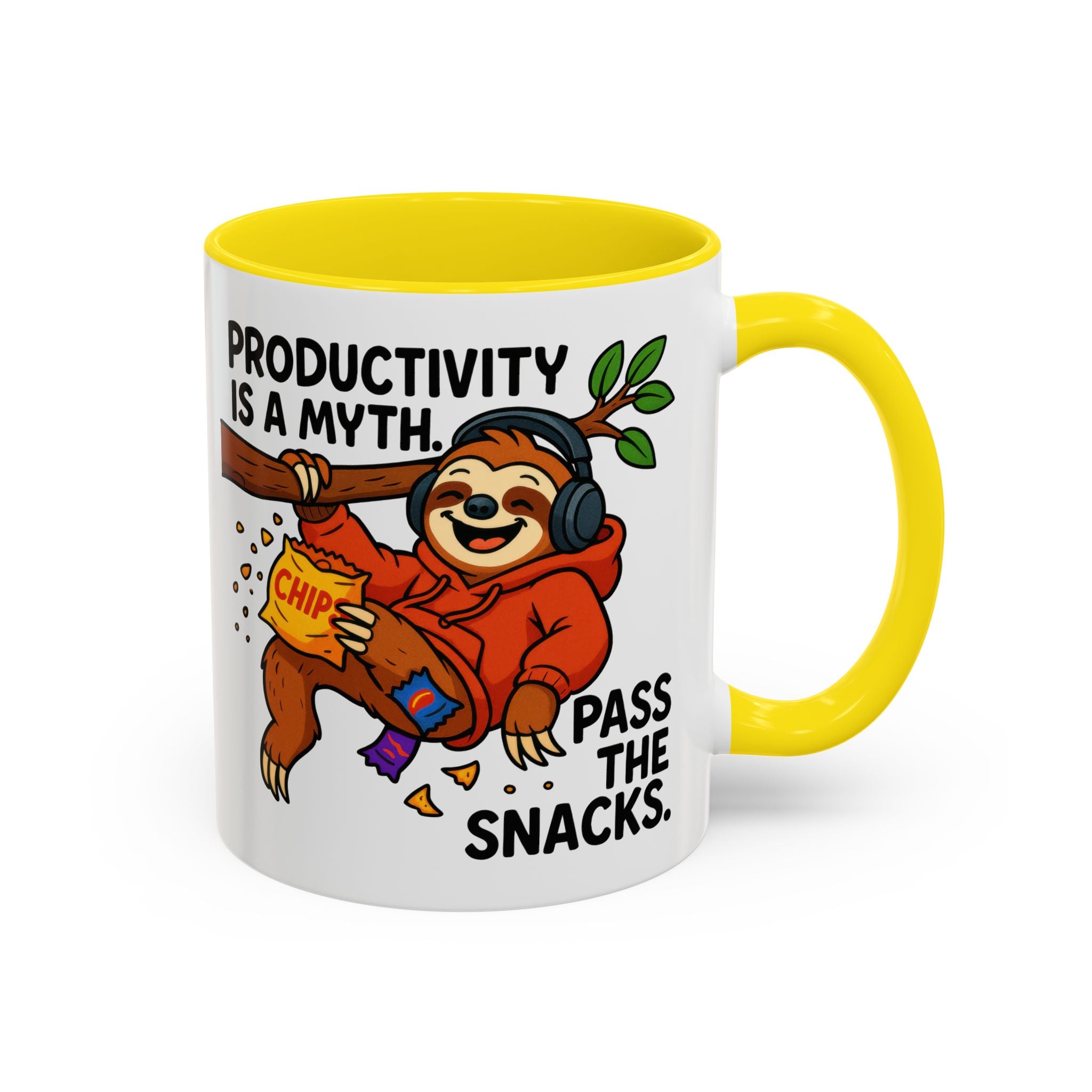 Funny Sloth Coffee Mug, Humor Mug Gift, Productivity Myth Mug, Cute Sloth Cup, Quirky Office Mug